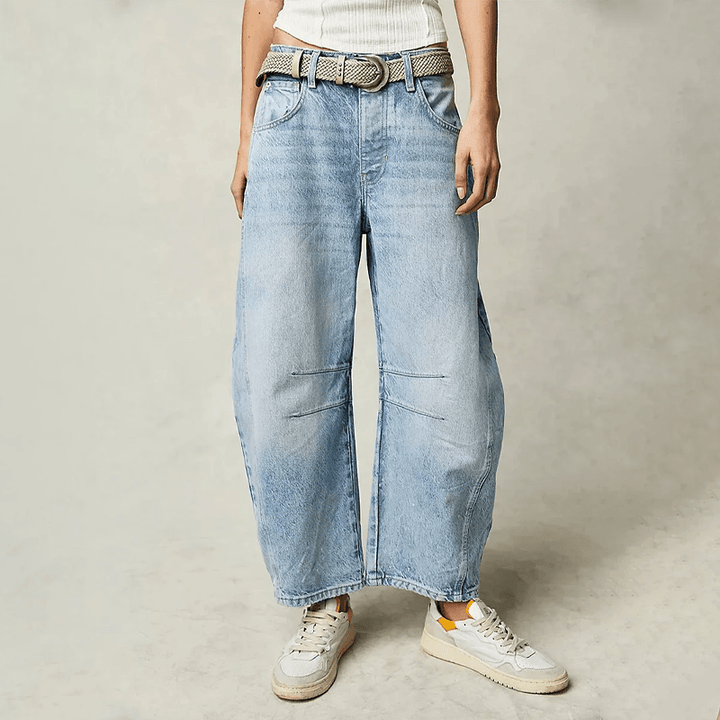 Hanna | Damen High-Waist-Jeans mit lockerer Passform