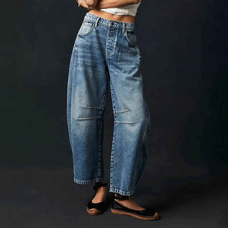 Hanna | Damen High-Waist-Jeans mit lockerer Passform