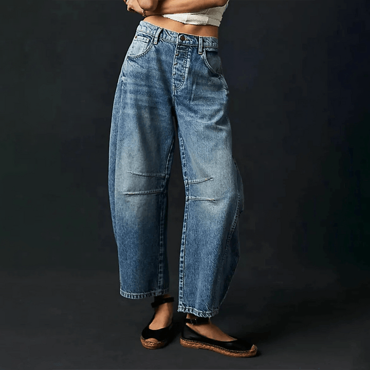 Hanna | Damen High-Waist-Jeans mit lockerer Passform