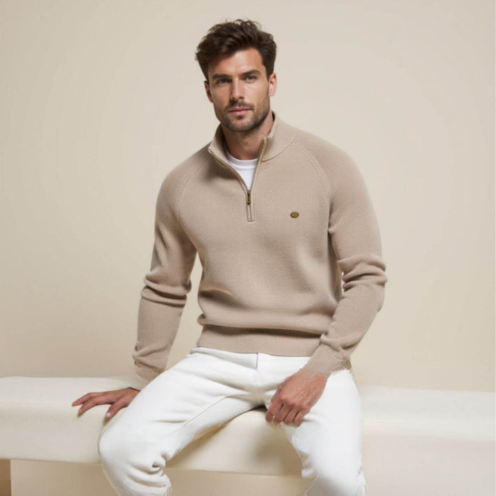 Dominic | Herren Frühling Halbzip Strickpullover