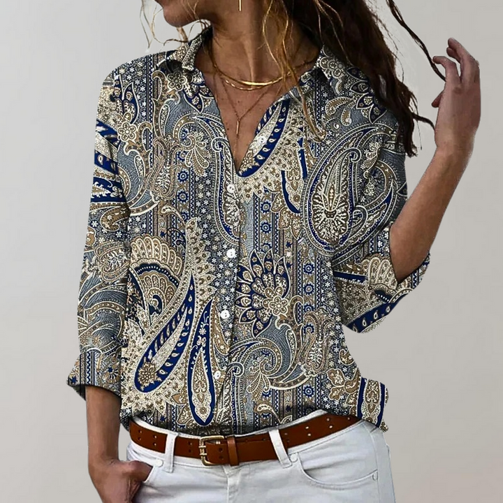 Camilla | Casual Skjorte med Print og Knapper