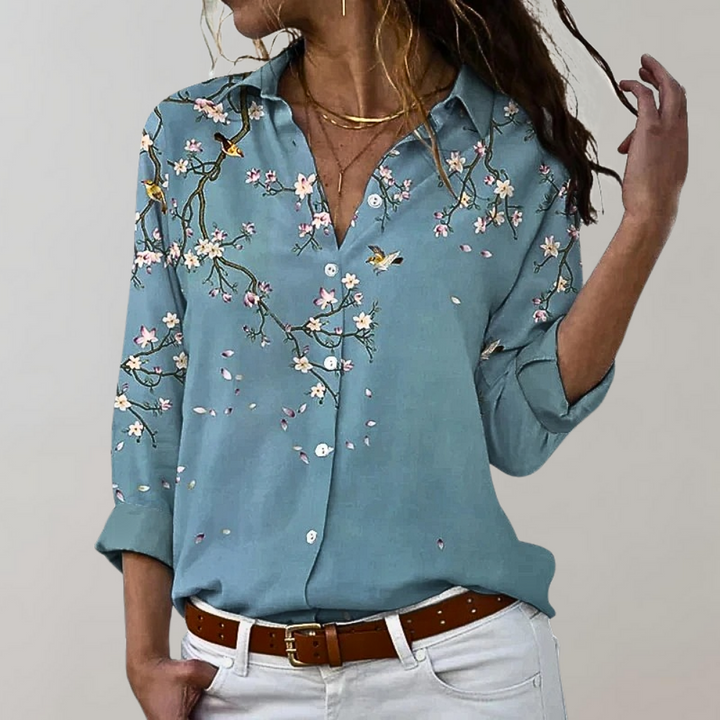 Camilla | Casual Skjorte med Print og Knapper
