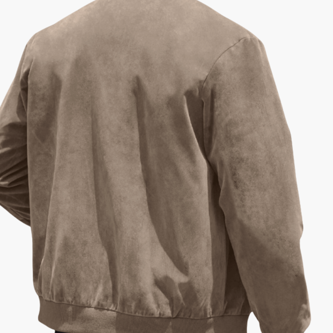 Elias | Herren Wildleder Bomber Lässige Zipper Übergangsjacke