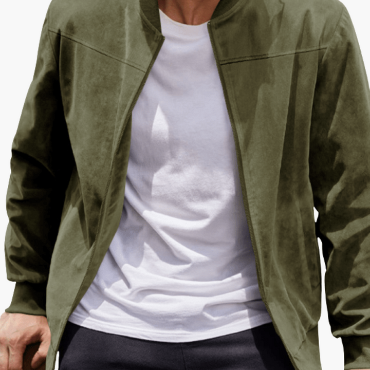 Elias | Herren Wildleder Bomber Lässige Zipper Übergangsjacke