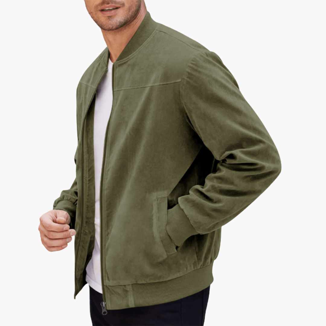Elias | Herren Wildleder Bomber Lässige Zipper Übergangsjacke
