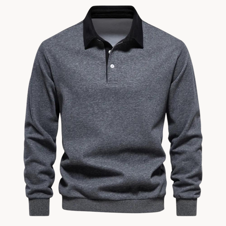 Ingo | Herren Lässiges Pullover-Sweatshirt mit Polokragen
