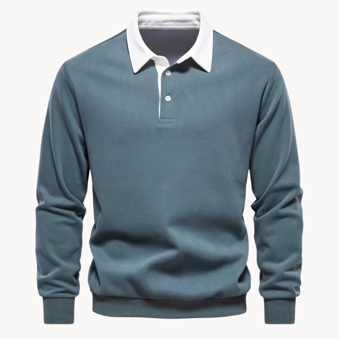 Ingo | Herren Lässiges Pullover-Sweatshirt mit Polokragen
