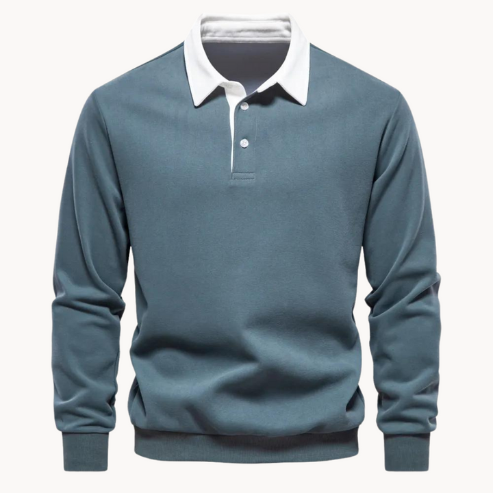 Ingo | Herren Lässiges Pullover-Sweatshirt mit Polokragen