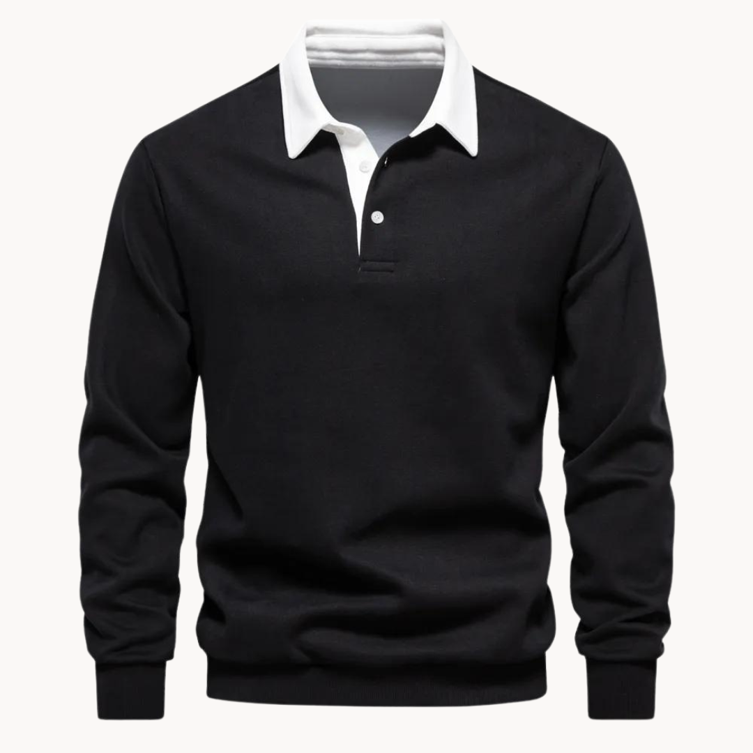 Ingo | Herren Lässiges Pullover-Sweatshirt mit Polokragen