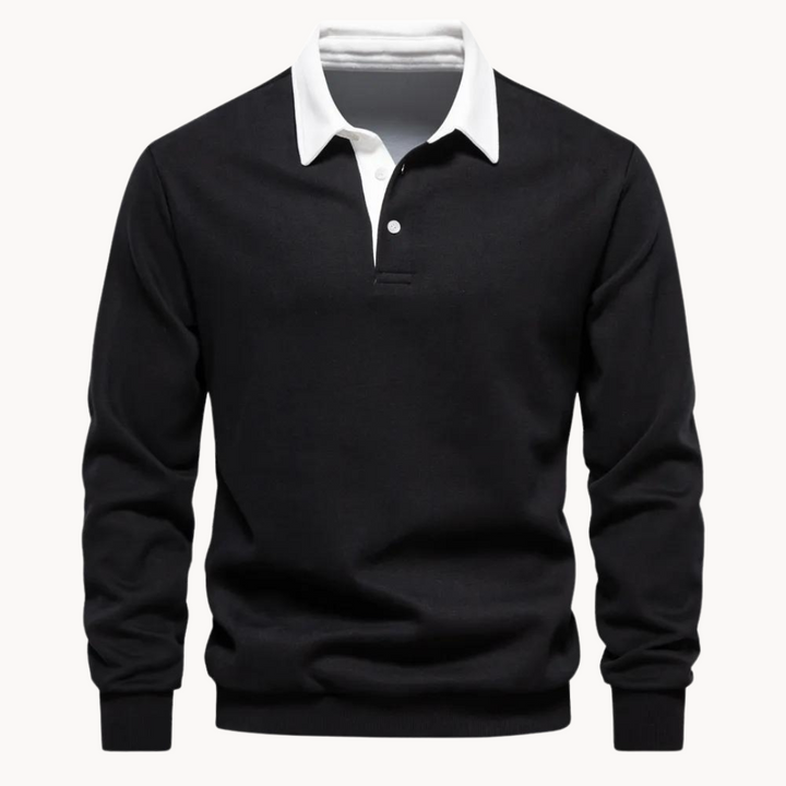 Ingo | Herren Lässiges Pullover-Sweatshirt mit Polokragen