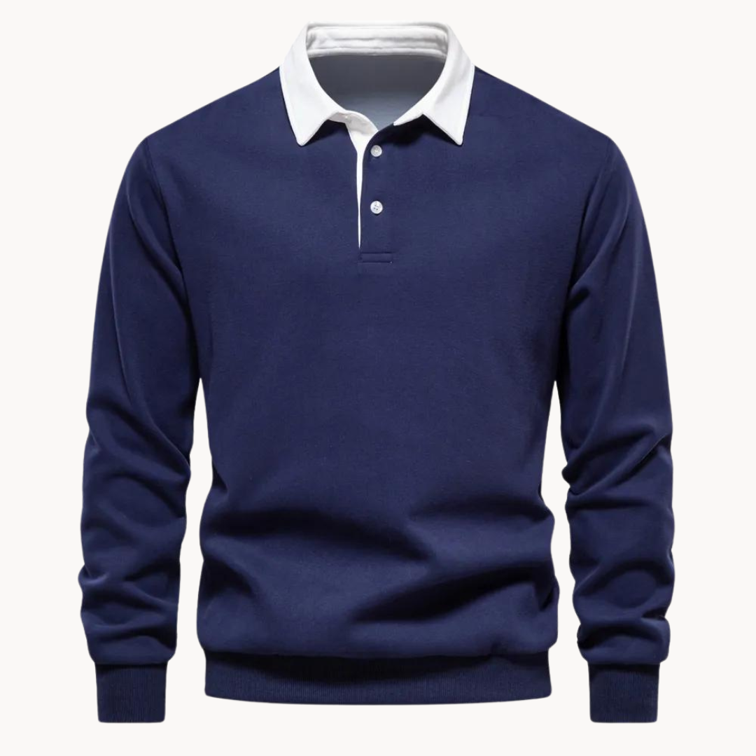 Ingo | Herren Lässiges Pullover-Sweatshirt mit Polokragen