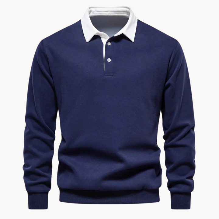 Ingo | Herren Lässiges Pullover-Sweatshirt mit Polokragen