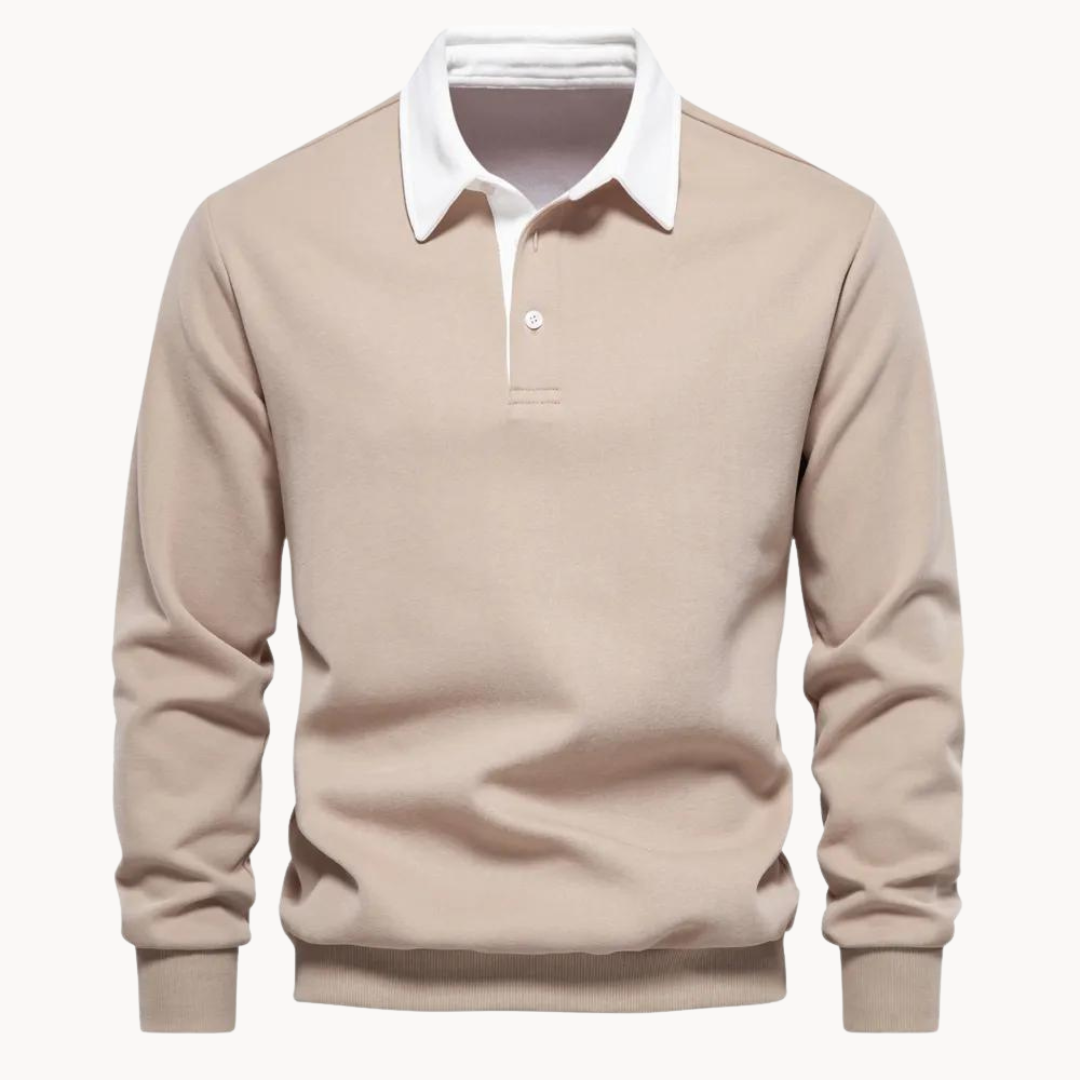 Ingo | Herren Lässiges Pullover-Sweatshirt mit Polokragen