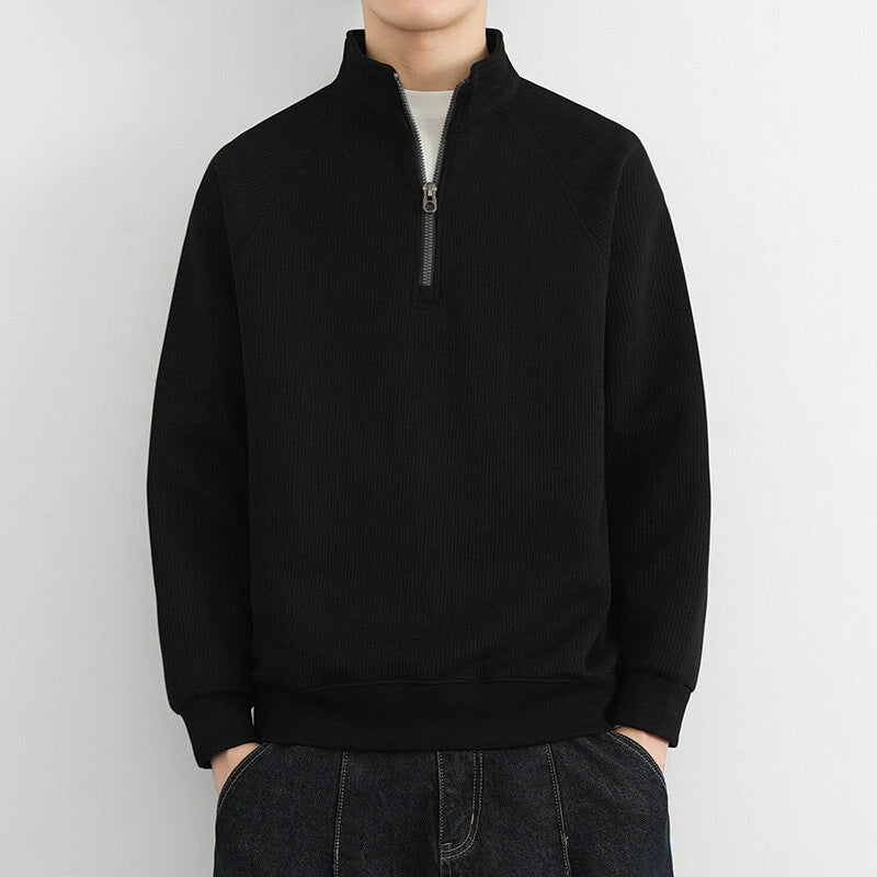 Hendrik | Herren Lässiges Langarm-Sweatshirt mit Reißverschluss