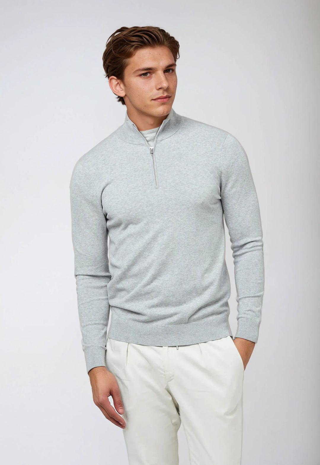 Hagen | Herren Lässiger Pullover mit Reißverschluss am Kragen