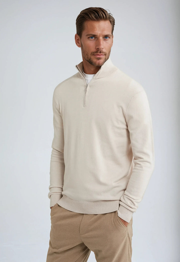 Hagen | Herren Lässiger Pullover mit Reißverschluss am Kragen