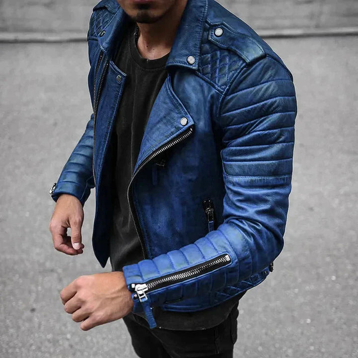 Manfred | Herren Slim Fit Lederjacke mit Reißverschluss