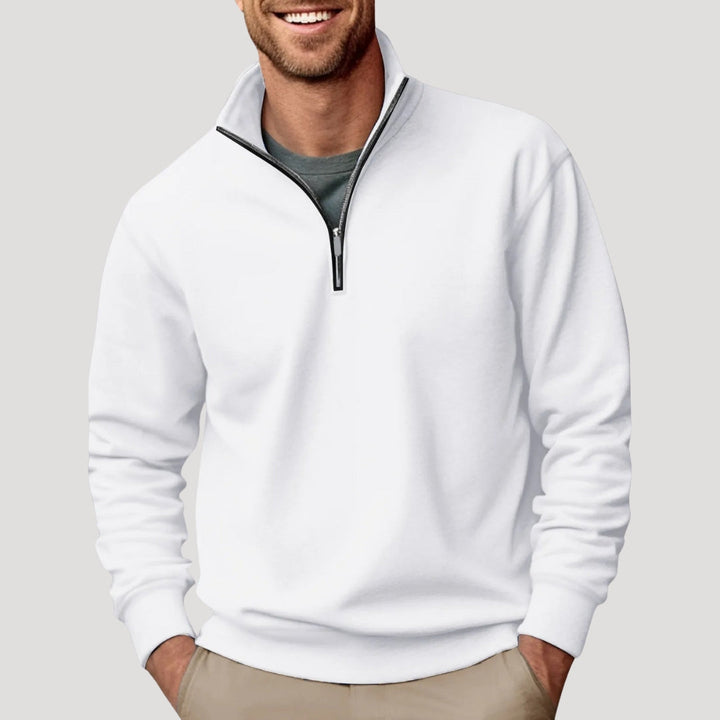 Philipp | Herren Klassischer Pullover mit Viertelreißverschluss