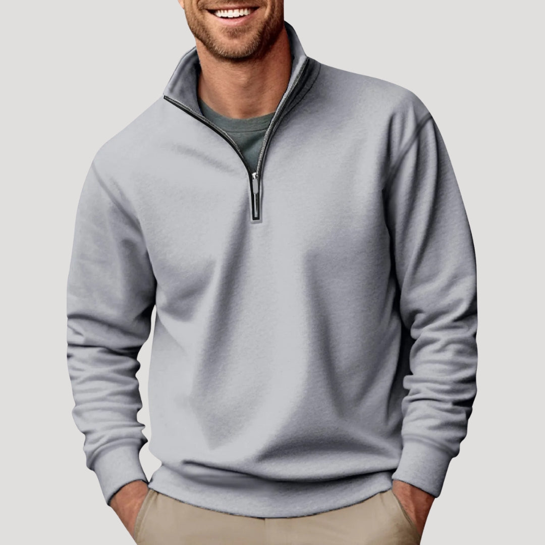 Philipp | Herren Klassischer Pullover mit Viertelreißverschluss
