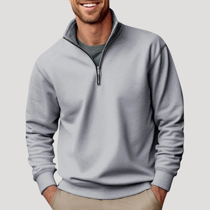 Philipp | Herren Klassischer Pullover mit Viertelreißverschluss