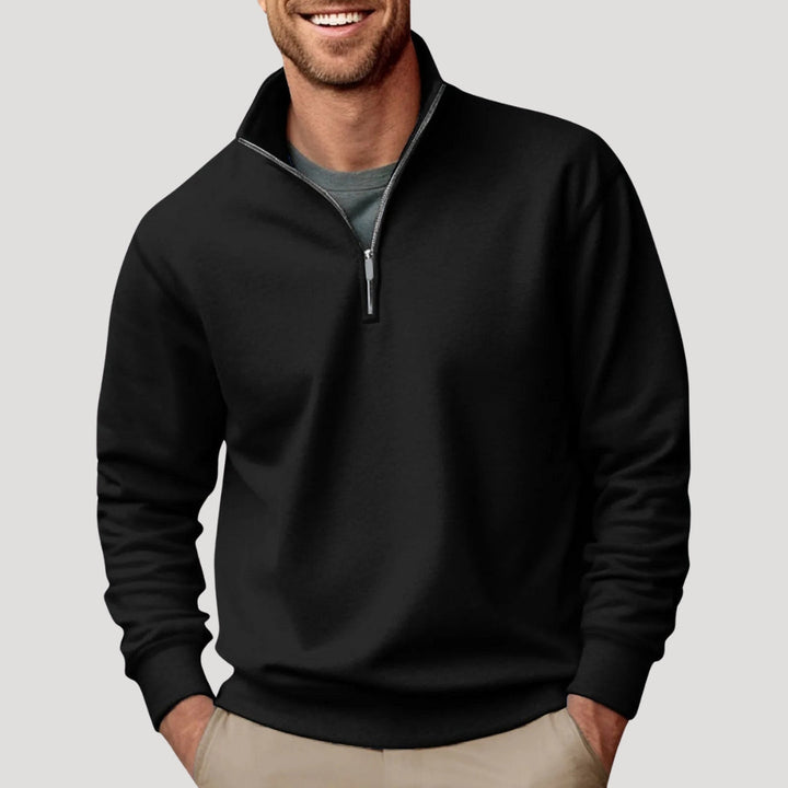 Philipp | Herren Klassischer Pullover mit Viertelreißverschluss