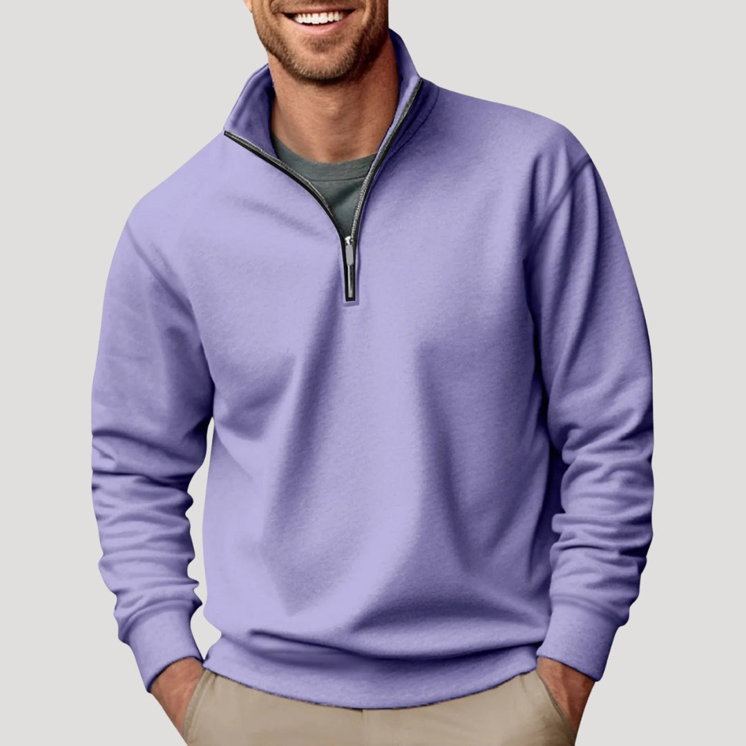Philipp | Herren Klassischer Pullover mit Viertelreißverschluss