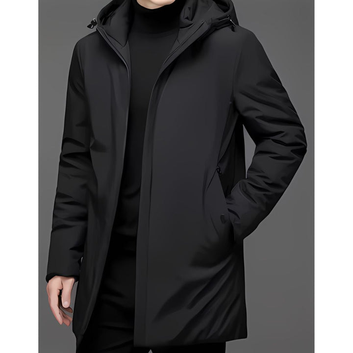 Christian | Herren Winter Steppmantel mit Kapuze und Warmer Langer Jacke