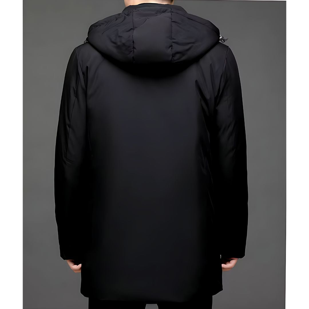 Christian | Herren Winter Steppmantel mit Kapuze und Warmer Langer Jacke