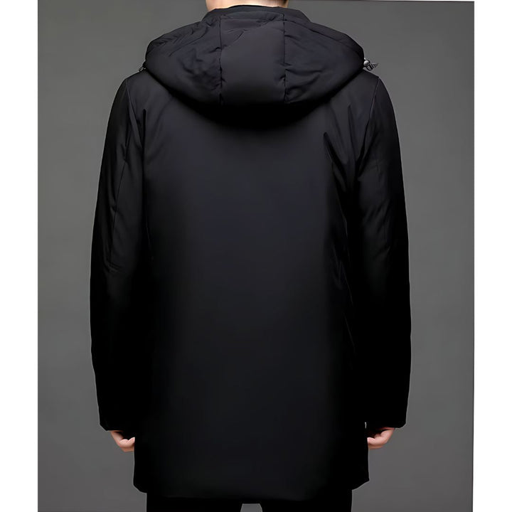Christian | Herren Winter Steppmantel mit Kapuze und Warmer Langer Jacke
