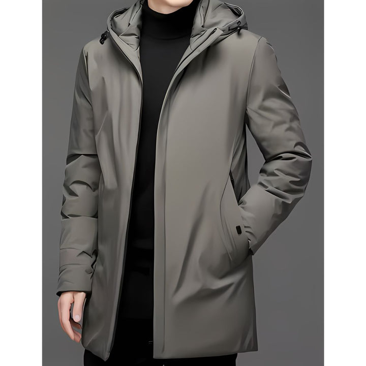 Christian | Herren Winter Steppmantel mit Kapuze und Warmer Langer Jacke