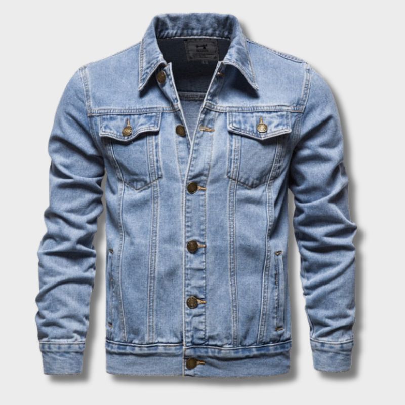 Florian | Herren Klassische Denim Lässige Knopfjacke