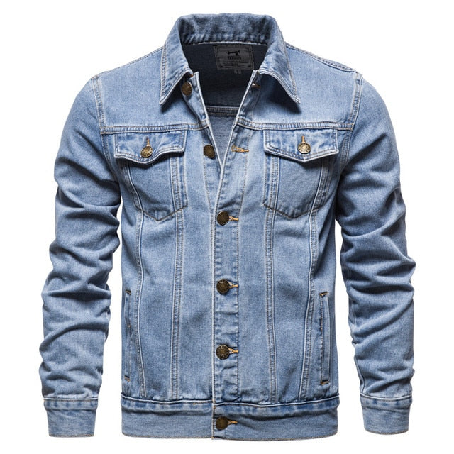 Florian | Herren Klassische Denim Lässige Knopfjacke