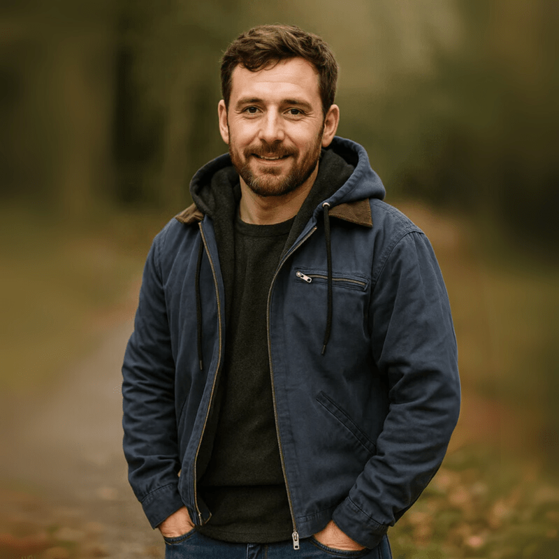 Rainer | Herren Leder Winterjacke mit Kapuze und Reißverschluss
