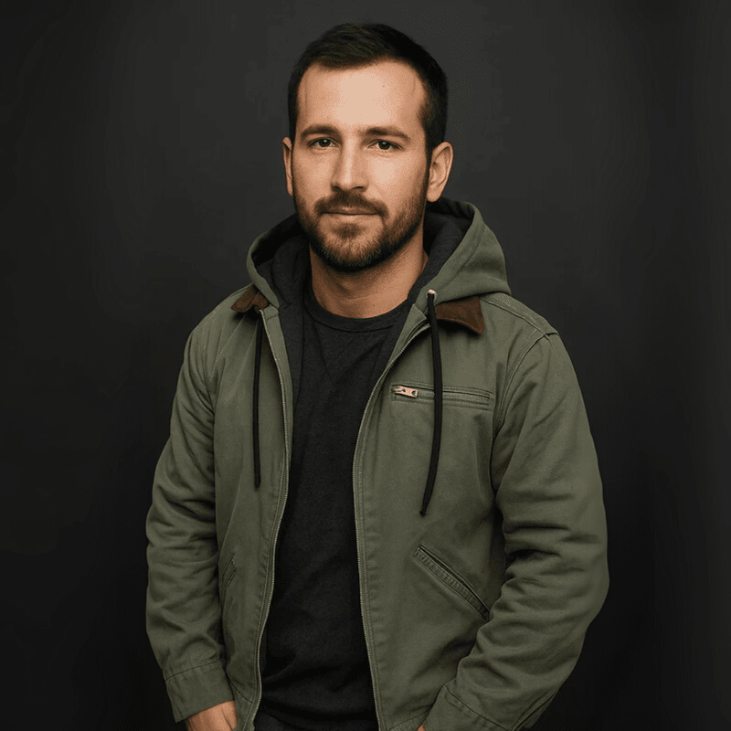 Rainer | Herren Leder Winterjacke mit Kapuze und Reißverschluss
