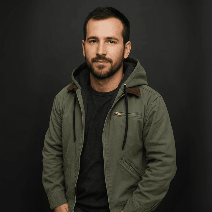 Rainer | Herren Leder Winterjacke mit Kapuze und Reißverschluss