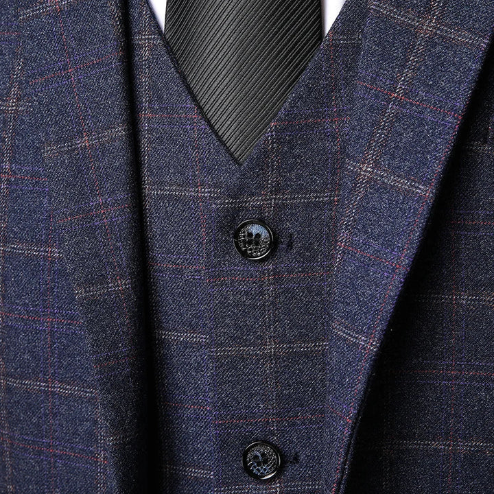 Emil | Herren Frühlings Windowpane Karierter Anzug Set