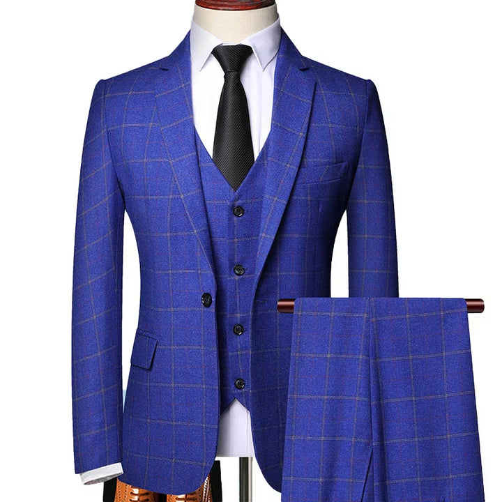 Emil | Herren Frühlings Windowpane Karierter Anzug Set