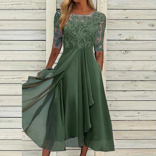 Beate | Elegant Midi Blondekjole Sommer