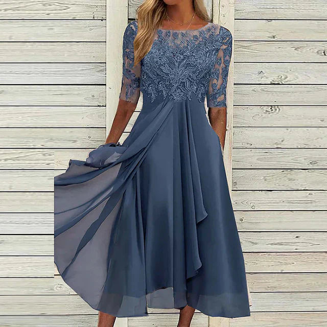 Beate | Elegant Midi Blondekjole Sommer