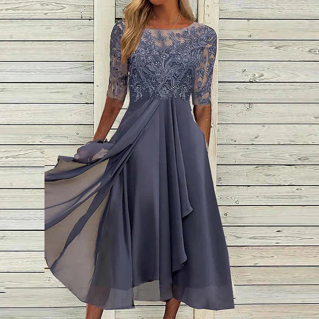 Beate | Elegant Midi Blondekjole Sommer
