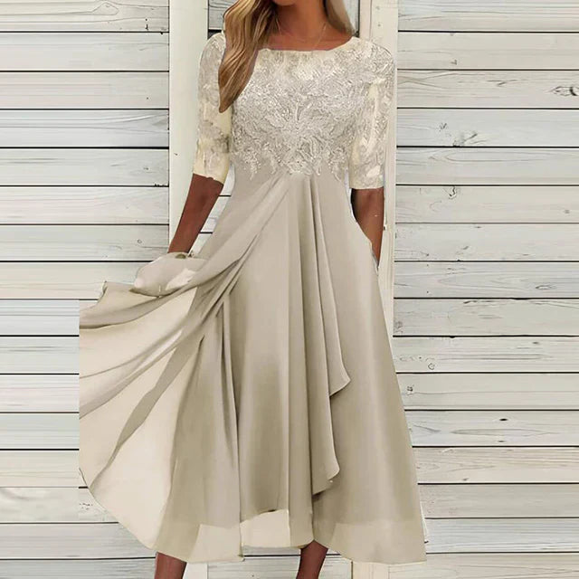 Beate | Elegant Midi Blondekjole Sommer