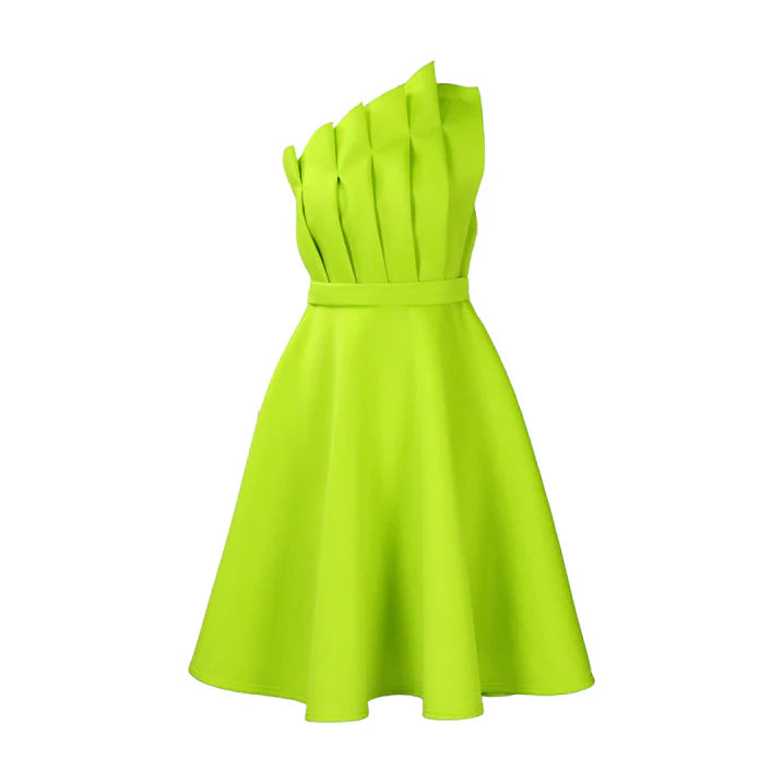 Sarah | Damen Schickes One-Shoulder-Kleid mit ausgestelltem Schnitt