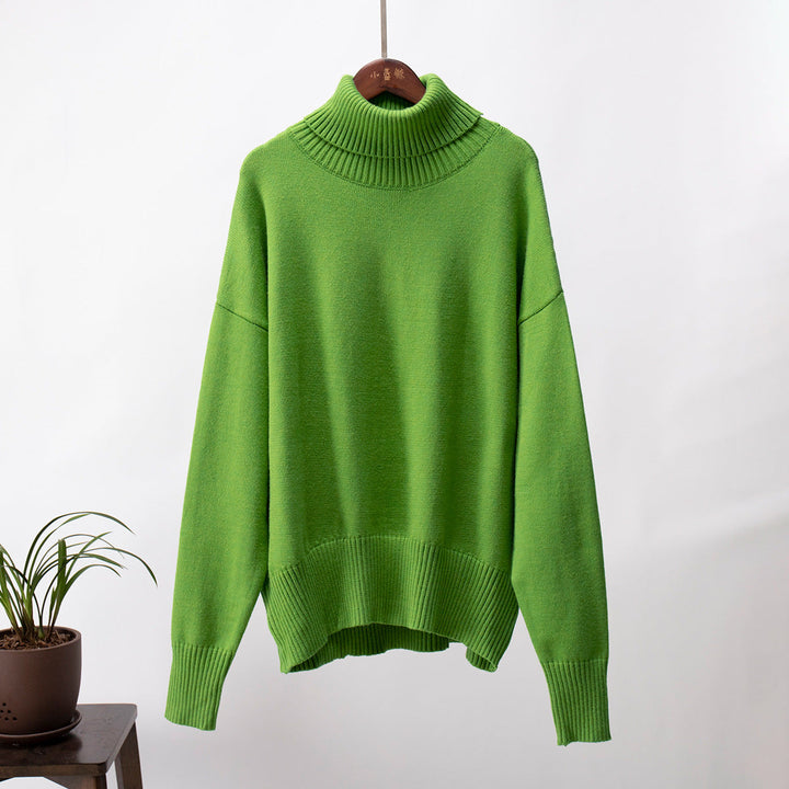 Emma | Damen Lässiger Warmer Strickpullover mit geripptem Saum