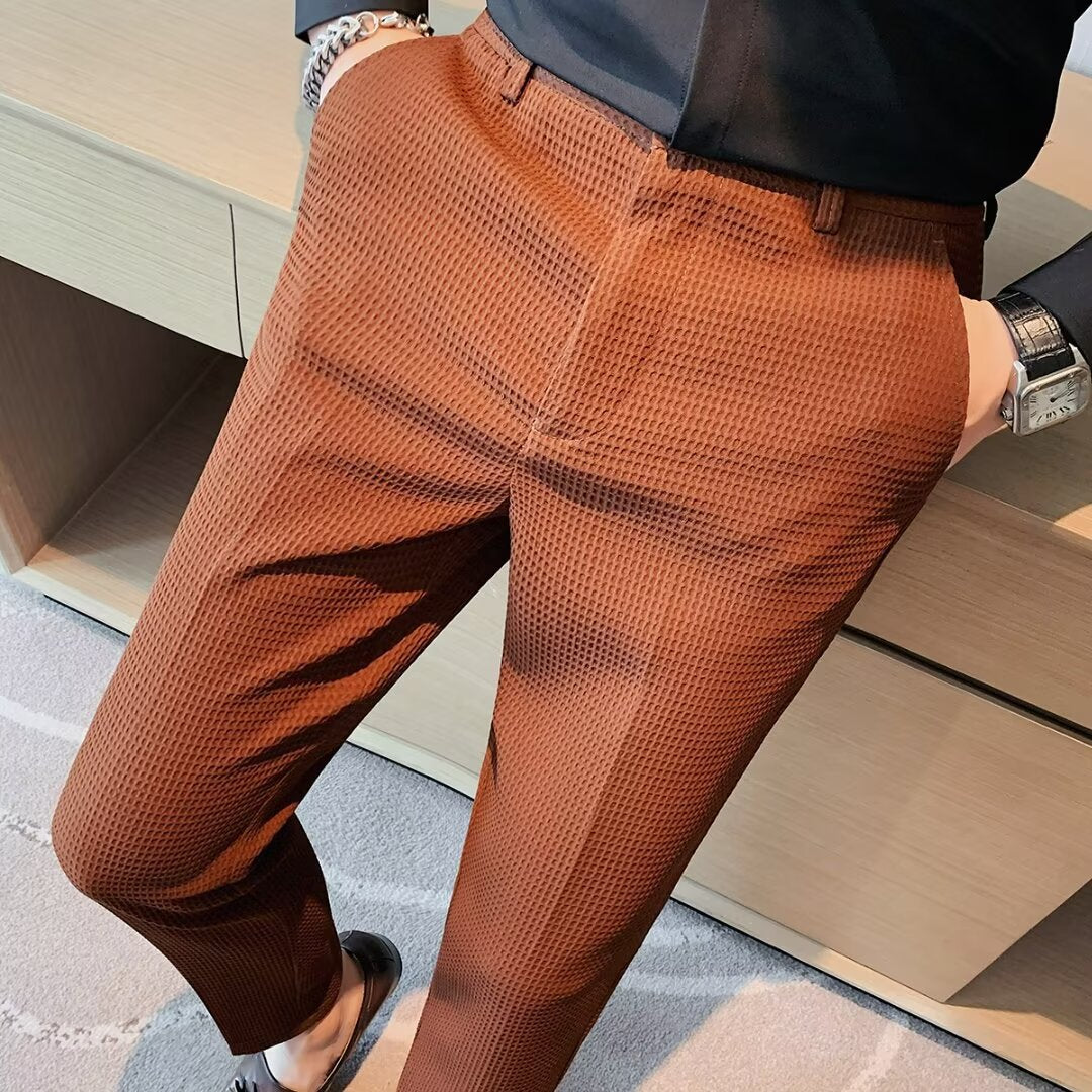 Emil | Herren Frühlings Strukturierte Slim-Fit Freizeithose