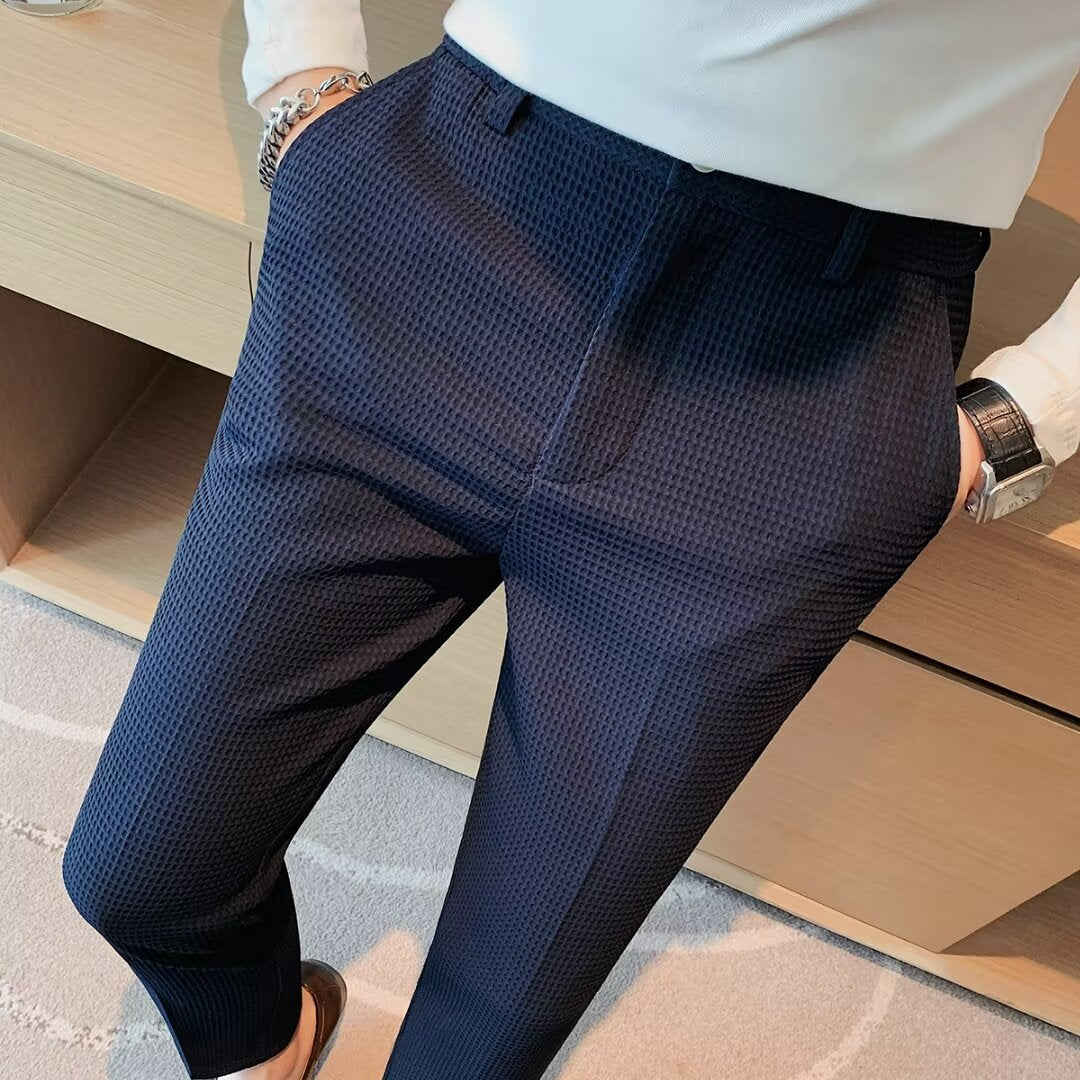 Emil | Herren Frühlings Strukturierte Slim-Fit Freizeithose