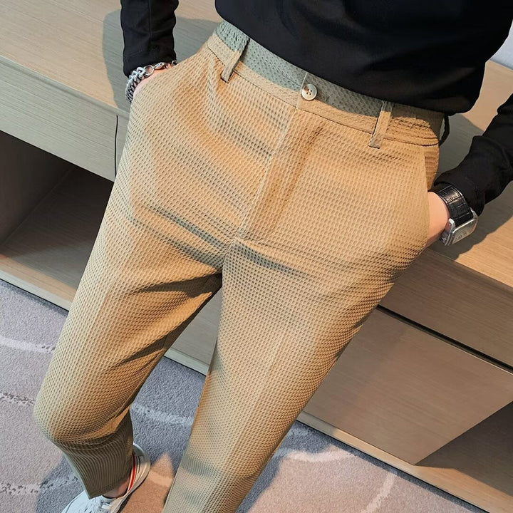 Emil | Herren Frühlings Strukturierte Slim-Fit Freizeithose