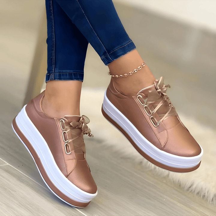 Elke | Damen Modische Freizeit-Schnürschuhe