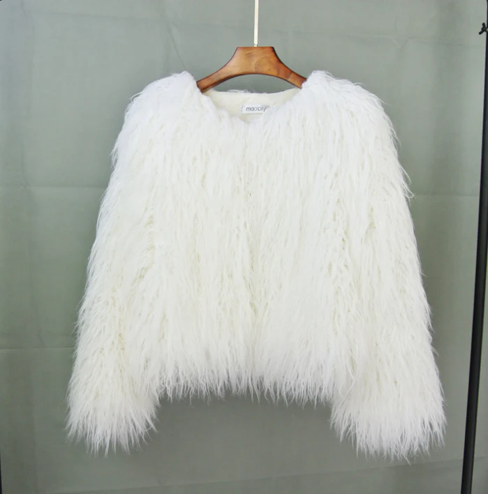 Edith | Damen Einzigartige Flauschige Winterjacke