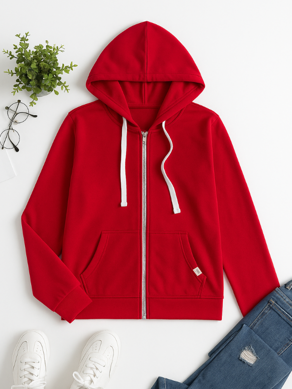 Elisa | Damen Kapuzenjacke mit durchgehendem Reißverschluss und Langarm