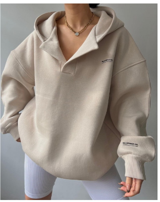 Elke | Damen Lässiges Kapuzen-Sweatshirt mit Langarm